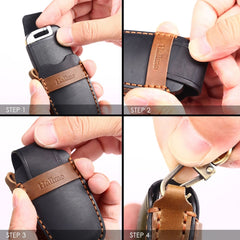 For Lexus 3-button Hallmo Car Cowhide Leather Key Protective Cover Key Case, C130