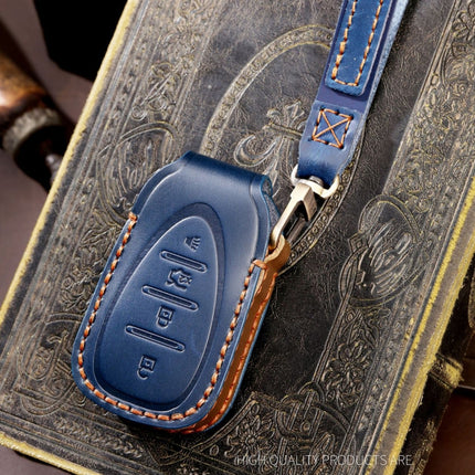 For Chevrolet 4-button Hallmo Car Cowhide Leather Key Protective Cover Key Case, C113