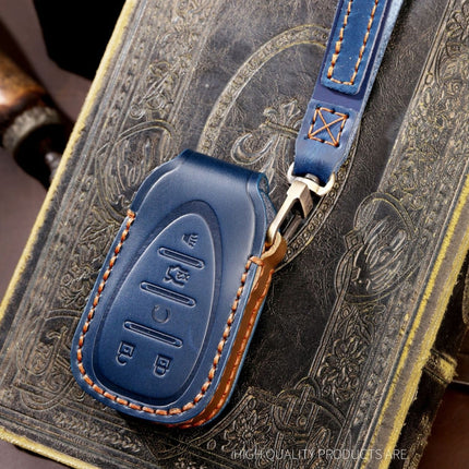For Chevrolet 5-button Hallmo Car Cowhide Leather Key Protective Cover Key Case, C114