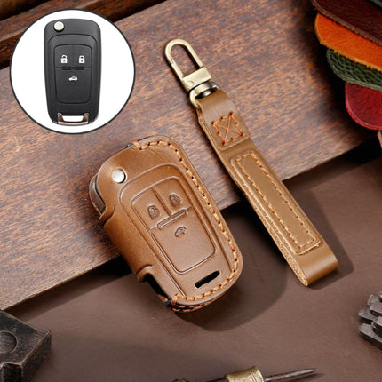 For Chevrolet Folding Hallmo Car Cowhide Leather Key Protective Cover Key Case, C115