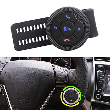Universal Strap Shape Steering Wheel Remote Control Car Multimedia Wireless Button Remote Control, Strap Shape Black, Strap Shape Silver
