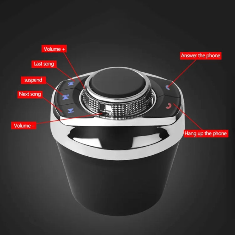 Multifunctional Car Cup Holder Wireless Knob Button Steering Wheel Button Remote Control without Light