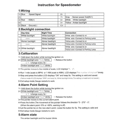 Car Modified 85mm 2 in 1 LCD Instrument Speedometer + Odometer, Speedometer + Odometer
