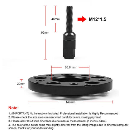 For Mercedes-Benz 20mm Car Modified Wheel Hub Flange Center Wheel Spacer with M12x1.5 Screws, 20mm