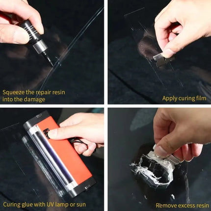 2 in 1 3ml Paintless Dent Removal Car Window Windshield Repair Fluid with Tool, 2 in 1 Repair Fluid (White), 2 in 1 Repair Fluid (Black)
