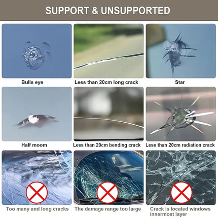 2 in 1 3ml Paintless Dent Removal Car Window Windshield Repair Fluid with Tool, 2 in 1 Repair Fluid (Black), 2 in 1 Repair Fluid (White)