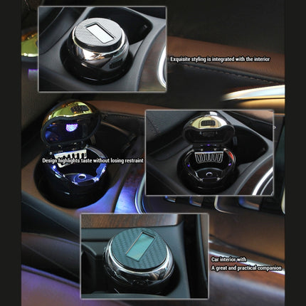 N12B Car Creative Ashtray Solar Power With Light And Cover Car Supplies, N12B