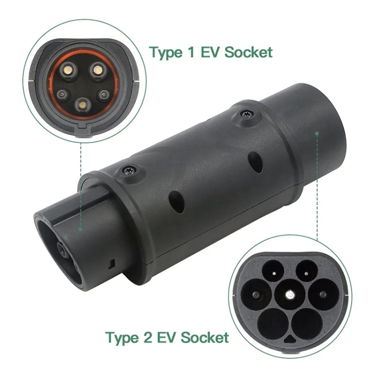 SAE J1772 New Energy Vehicle Charging Gun Type 2 to Type 1 Adapter