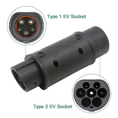 SAE J1772 New Energy Vehicle Charging Gun Type 2 to Type 1 Adapter