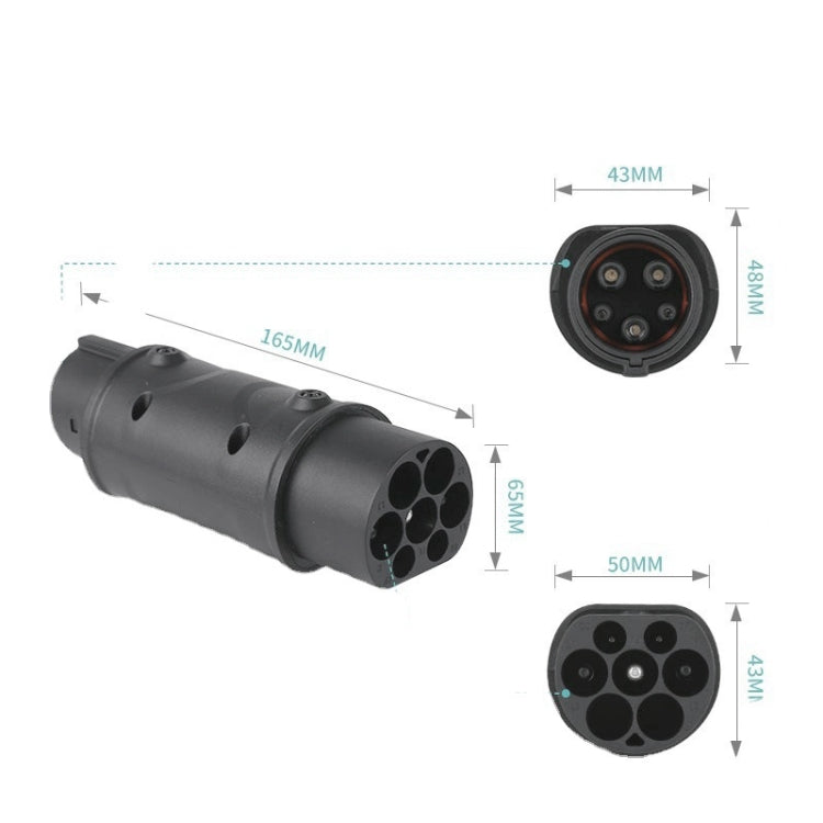SAE J1772 New Energy Vehicle Charging Gun Type 2 to Type 1 Adapter