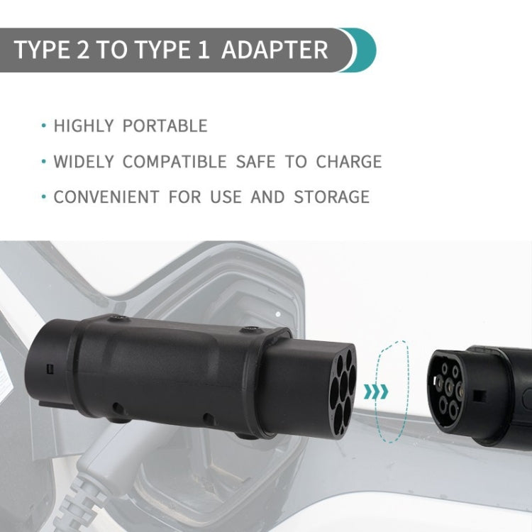 SAE J1772 New Energy Vehicle Charging Gun Type 2 to Type 1 Adapter