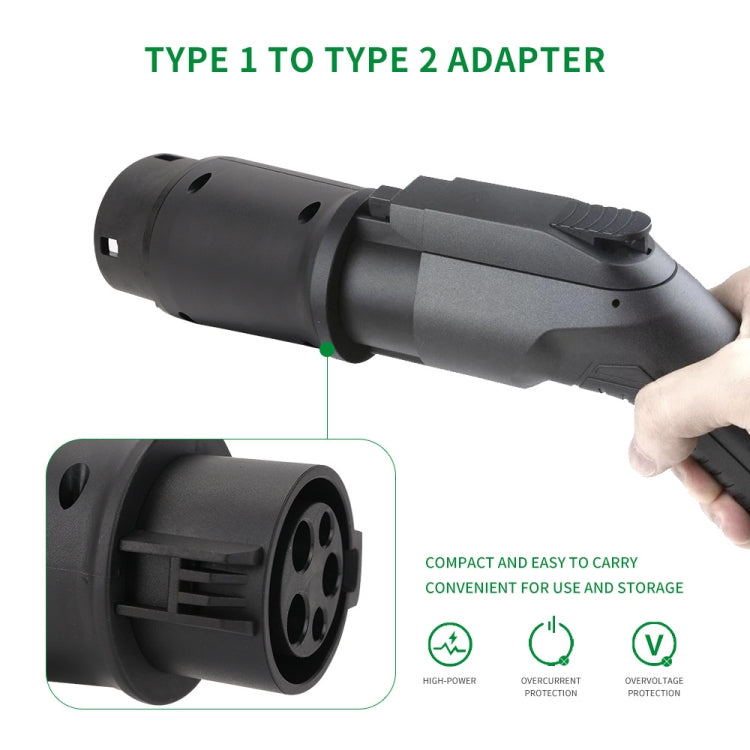 SAE J1772 New Energy Vehicle Charging Gun Type 1 to Type 2 Adapter