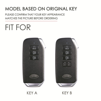 For Kia 3-button Hallmo Car Cowhide Leather Key Protective Cover Key Case, C115