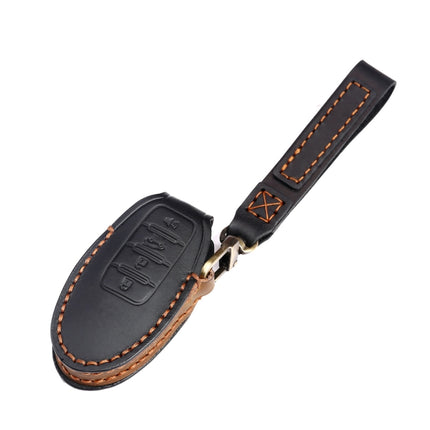 For Nissan 4-button Horn Hallmo Car Cowhide Leather Key Protective Cover Key Case, C066