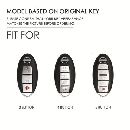 For Nissan 4-button Horn Hallmo Car Cowhide Leather Key Protective Cover Key Case, C066