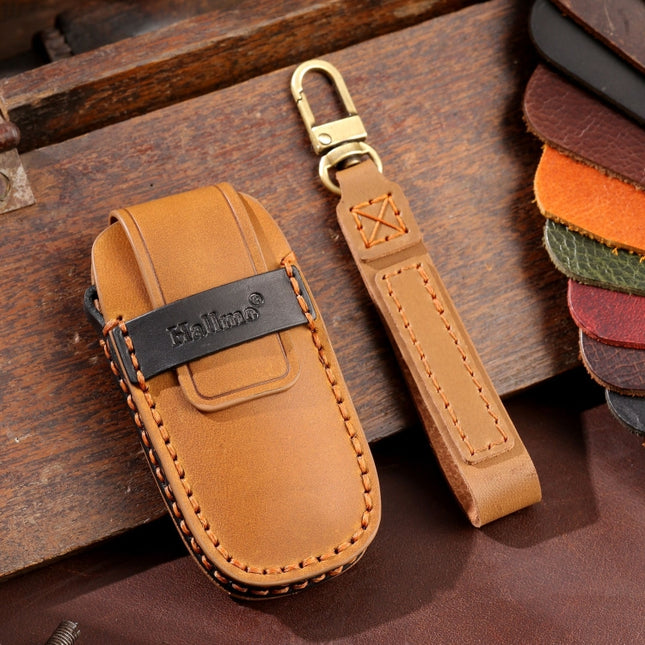 For Nissan Teana / Ariya 2-button Hallmo Car Cowhide Leather Key Protective Cover Key Case, 2-button