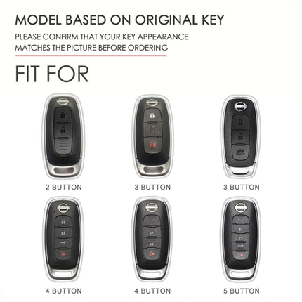 For Nissan Teana / Ariya 2-button Hallmo Car Cowhide Leather Key Protective Cover Key Case, 2-button