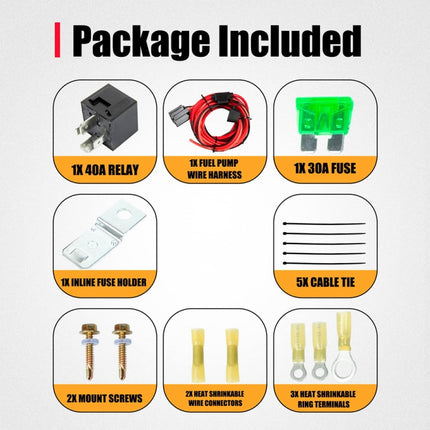 Universal 12V Electric Fuel Pump Relay Kit, Electric Fuel Pump Relay Kit