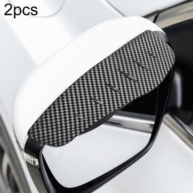 Car Rear View Mirror Rain Eyebrow Cover Catering Mirror PVC Carbon Fiber Pattern Rain Shield