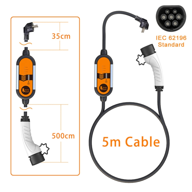 Feyree Portable Adjustable Current Aluminum Alloy New Energy Vehicle Type 2 Charger, Plug: Type 2, Plug: Type 2