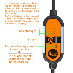 Feyree Portable Adjustable Current Aluminum Alloy New Energy Vehicle Type 2 Charger, Plug: Type 2, Plug: Type 2