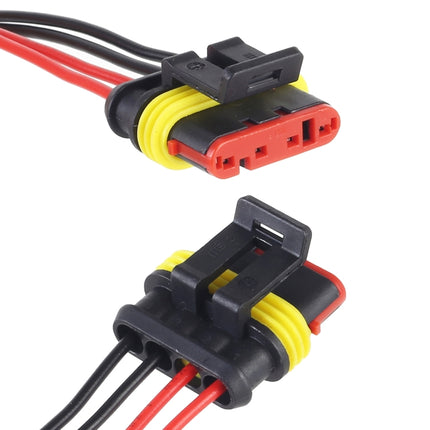 10pcs 3P Car Waterproof Plug Car Connector Plug-In, Length：10cm