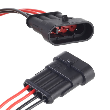 10pcs 3P Car Waterproof Plug Car Connector Plug-In, Length：10cm