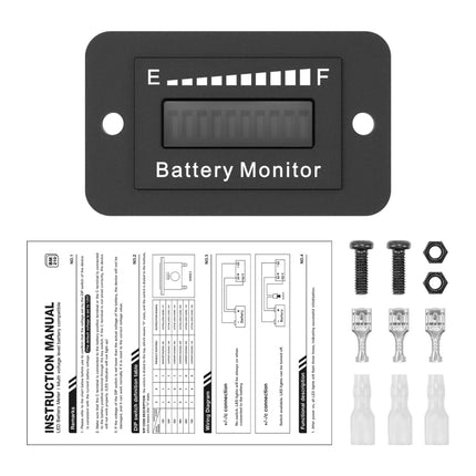 BM210 Electric Vehicles / Golf Carts LED Battery Indicator Adjustable Voltage 12V-72V, BM210