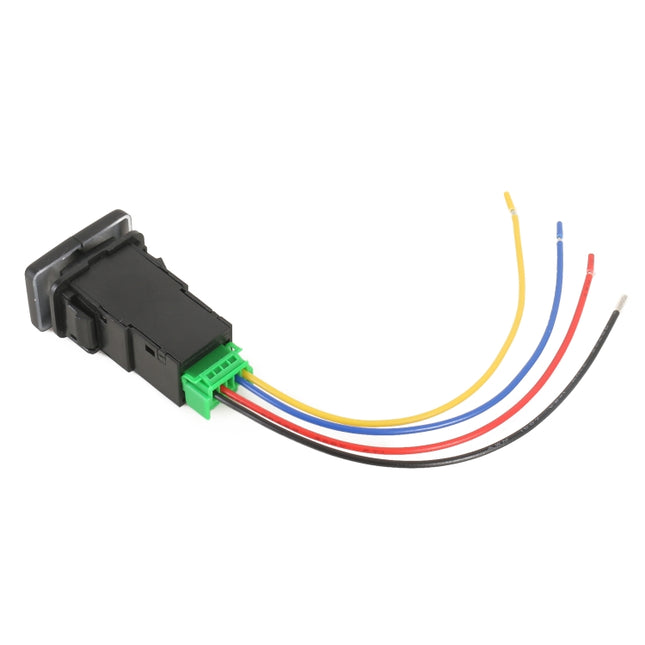 TS-202 For Toyota Blue-green Light Car Small Dual Control Switch with Lock, with Lock 5
