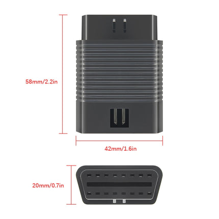 16 Pin Male to Female Adapter Car OBD2 Straight Extension Cable, 16 Pin Male to Female