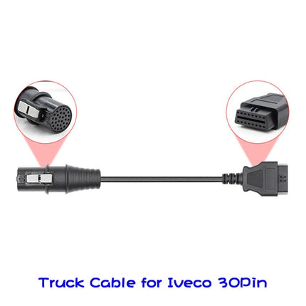 For Iveco 30 Pin Male to OBDII 16 Pin Female Truck Adapter Cable, For Iveco