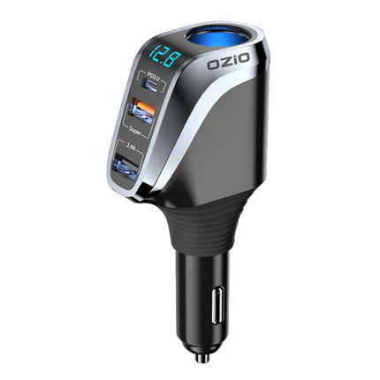 DY48TC 188W USB-C / Type-C + USB Dual Port Multi-function Car Charger with Cigarette Lighter