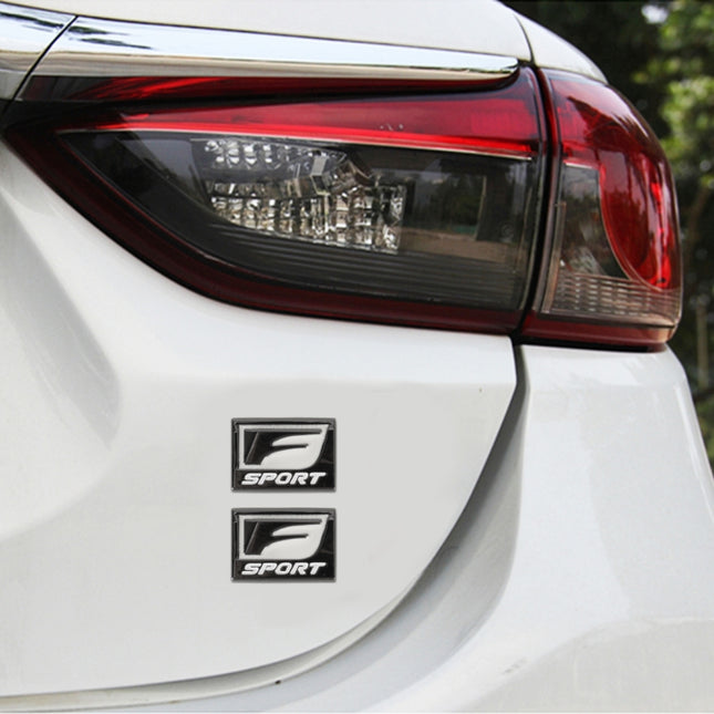2pcs Car Type D F-SPORT Aluminum Alloy Personalized Decorative Stickers, Size:3.8x2.8x0.4cm, Size:3.8x2.8x0.4cm