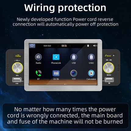 158W 5 inch Allwinner Melis F133 Car MP5 Player, Support CarPlay / BT / USB / FM