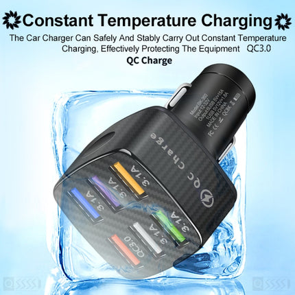 BK-360 6 in 1 QC3.0+3.1A USB luminescent Car Charger, BK-360