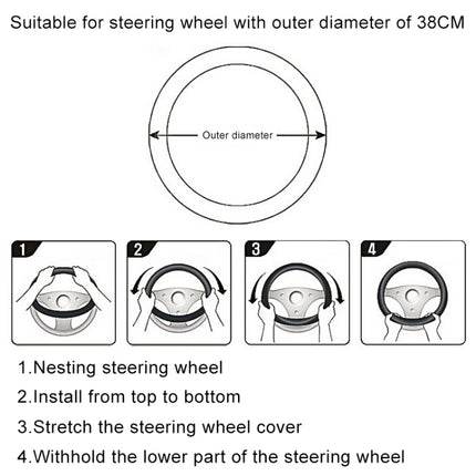 Round Style Car Universal Cartoon Pattern Plush Warm Anti-skid Steering Wheel Cover, Diameter: 38cm, Round Style