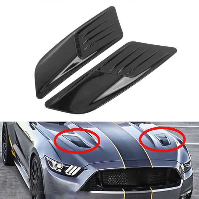 HD-713 1 Pair Car Hood Decorative Stickers Fender Air Vents Sticker, Black