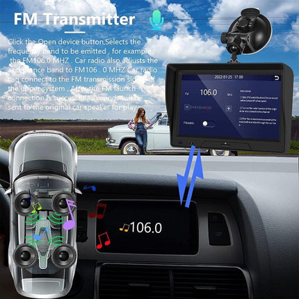 P702D 7 inch Portable Touch Display Wireless Car Navigator Dual-lens Smart Driving Recorder, P702D