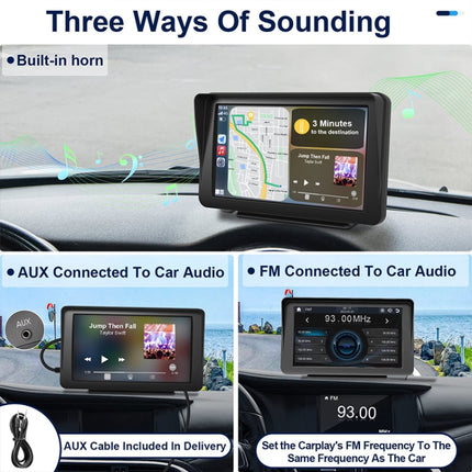 P701S 7 inch Portable Touch Display Wireless Car Navigator Smart CarPlay Bluetooth Reversing Image