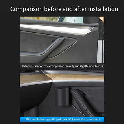 For Tesla Model Y / 3 2pcs / Set Car Door Main & Passenger Driver Water Cup Storage Holder, 2pcs / Set