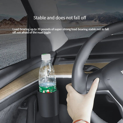For Tesla Model Y / 3 2pcs / Set Car Door Main & Passenger Driver Water Cup Storage Holder, 2pcs / Set