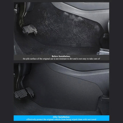 For Tesla Model Y 2pcs / Set Car Center Console Inside Leather Anti-kick Pad, Center Console Inside Anti-kick Pad