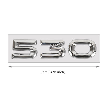 Car Number 530 Metal Personalized Decorative Stickers, Size: 8 x 2.5 x 0.5cm, Number 530