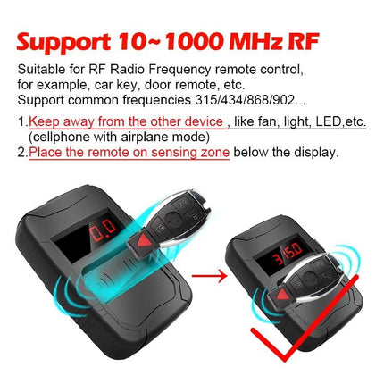WOYO PL001 Car Remote Control Tester 10-1000MHZ RF IR Infrared Wireless Digital Frequency Tester for Truck Door Key Remote Clone, PL001