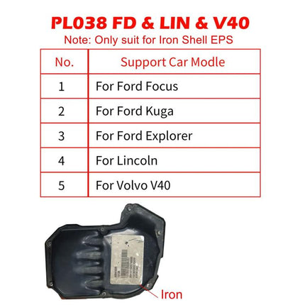WOYO PL038 For Ford Focus, Kuga, Explorer, Lincoln, Volvo V40 Iron Shell Electric Power Steering Wheel Motor EPS Tester, PL038