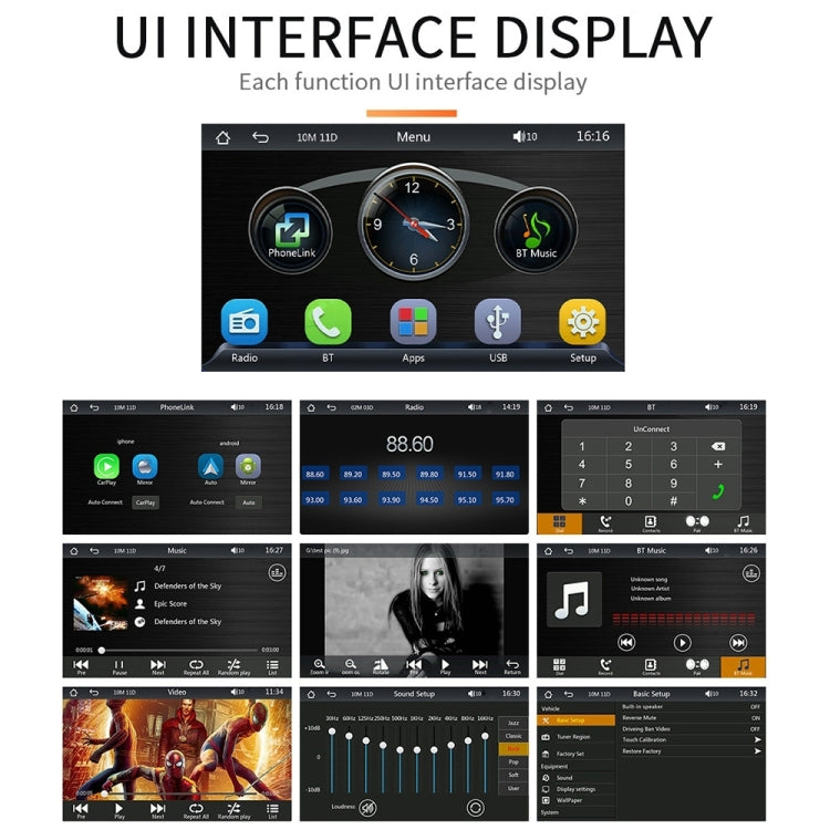 B5300 7 inch Wireless CarPlay Car Bluetooth MP5 Player, Support Mobile Phone Interconnection with Remote Control
