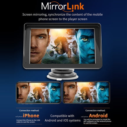 B5300 7 inch Wireless CarPlay Car Bluetooth MP5 Player, Support Mobile Phone Interconnection with Remote Control