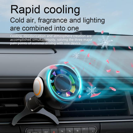 FC19 4 in 1 Multi-functional Car Air Outlet Magnetic Phone Holder Cooling Fan