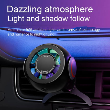 FC19 4 in 1 Multi-functional Car Air Outlet Magnetic Phone Holder Cooling Fan