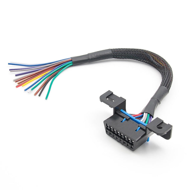 18AWG OBD 16 Pin OBD Cable Opening Line OBD 2 Extension Cable, Cable Length: 30cm, 30cm 18AWG